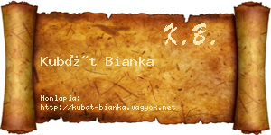 Kubát Bianka névjegykártya