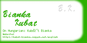 bianka kubat business card